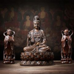Tượng Đồng Phật Quan Âm Cao 29cm - Đồng vàng