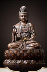 Tượng Đồng Phật Quan Âm Cao 29cm - Đồng vàng