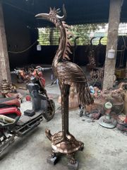 Đôi Hạc Đồng Cao 160Cm Chất Liệu Đồng Đỏ Phớt Nỉ