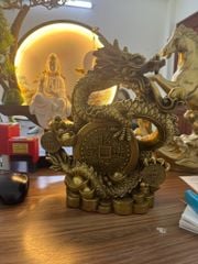 Tượng Linh Vật - Rồng Đồng Vàng Kích Thước 28x24x3.5kg