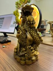 Tượng Linh Vật - Rồng Đồng Vàng Kích Thước 28x24x3.5kg