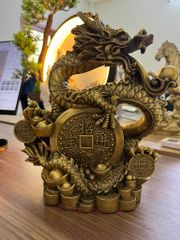 Tượng Linh Vật - Rồng Đồng Vàng Kích Thước 28x24x3.5kg