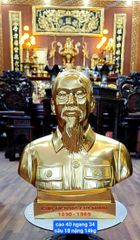 Tượng Đồng Bác Hồ Cao 40 Cm Đồng Đỏ Dát Vàng