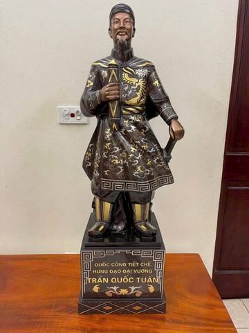 Tượng Danh Nhân- Trần Quốc Tuấn Cao 90 Cm Khảm Tam Khí