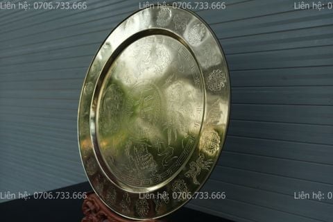 Phụ Kiện Đồng Vàng - Mâm Đồng 12 con giáp ĐK 52