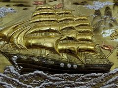 Tranh Thuận Buồm Xuôi Gió Kích Thước 230 x120  Đồng Vàng Dát Vàng - Khung Đồng