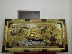 Tranh Thuận Buồm Xuôi Gió Kích Thước 230 x120  Đồng Vàng Dát Vàng - Khung Đồng