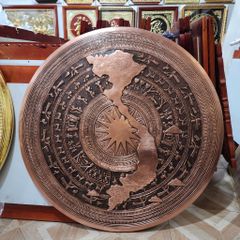 Mặt Trống Đồng Thúc Tay - Đồng Đỏ Đường Kính 110cm - Có Bản Đồ