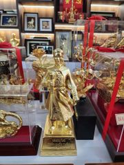 Tượng Danh Nhân- Trần Quốc Tuấn Cao 30Cm- Đồng Vàng- Dát Vàng