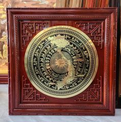 Tranh Trống Đồng - Mặt Trống Ăn Mòn - Khung Vuông