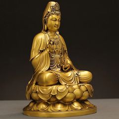 Tượng Đồng Phật Quan Âm Cao 40cm - Đồng vàng (MS4)