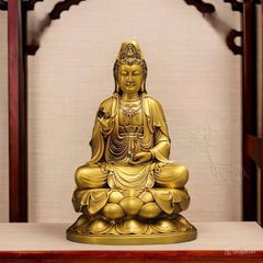 Tượng Đồng Phật Quan Âm Cao 40cm - Đồng vàng (MS4)