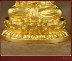 Tượng Đồng Phật Quan Âm Cao 10cm - Đồng vàng (MS9)
