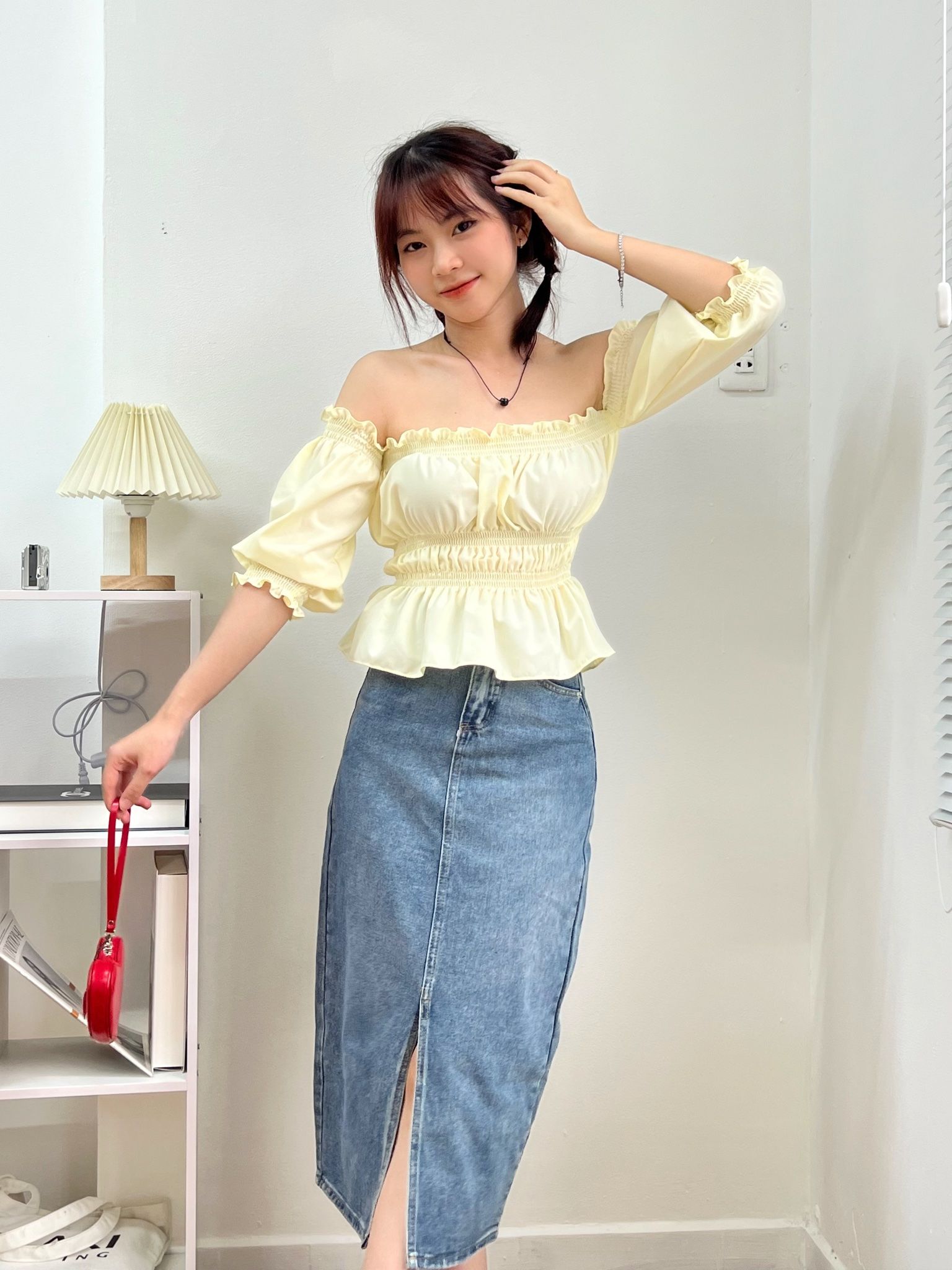 Chân Váy Jeans Nữ Cúc Lệch Xẻ Tà  Váy Bò Nữ Cạp Cao Dáng Dài 3 Màu    Tìm Voucher