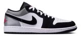 Jordan 1s low Black Matte silver 