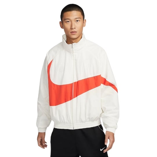 swoosh woven hooded jacket