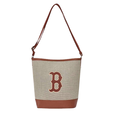  MLB Basic Big Logo Canvas Bucket Bag Boston 