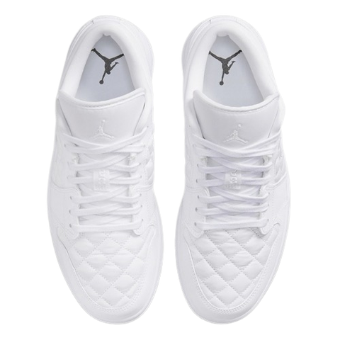 ★人気★ NIKE Air Jordan 1 Low Quilted “Triple White” This All White Air Jordan 1 Low Has A Quilted Upper