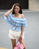  [ MẶC 4 KIỂU ] Áo Nữ Trễ Vai PUDDING MADMIND - Màu Xanh Biển 