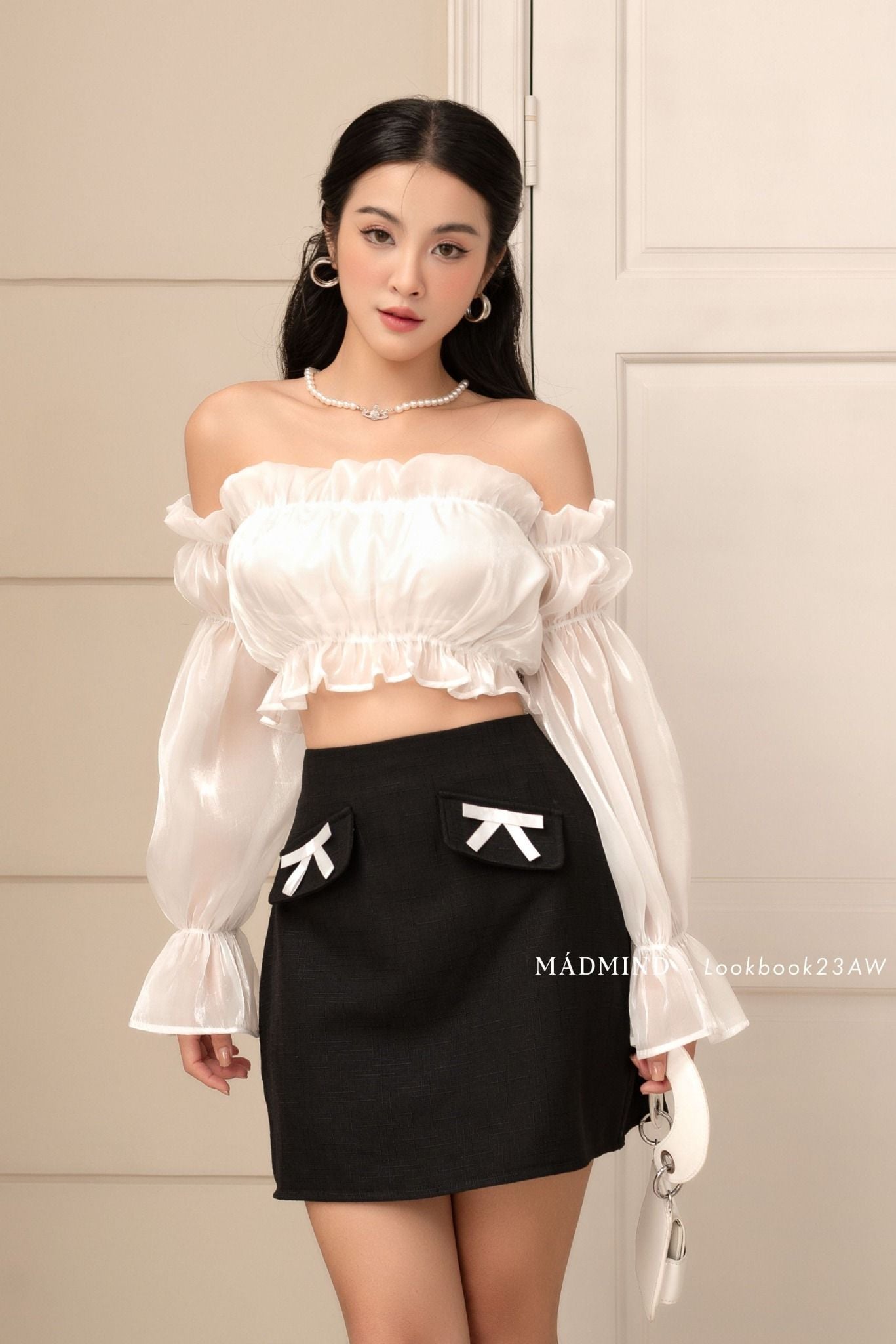  COMBO SORA Trắng - Áo Sohy + Váy Rachi 