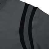  Áo Thun Ngắn Tay In Logo Phối Viền Tay Unisex Curve Tshirt Madmind 100% Premium Cotton - Màu Xám 