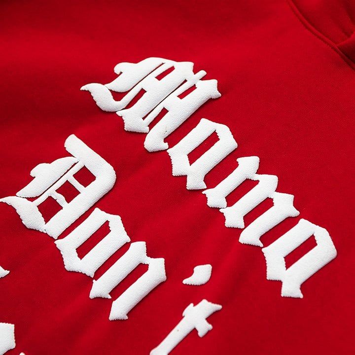  Áo Hoodie Tay Dài In Nổi, Nỉ Bông Mama Hoodie - Màu Đỏ 