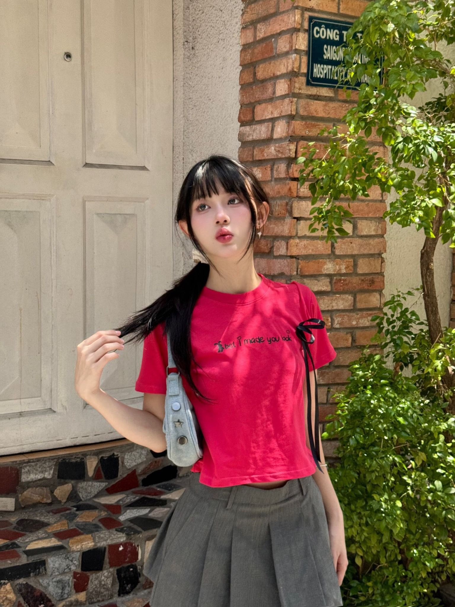  Áo Thun Phối Thắt Nơ Your Gift Madmind - Màu Hồng 