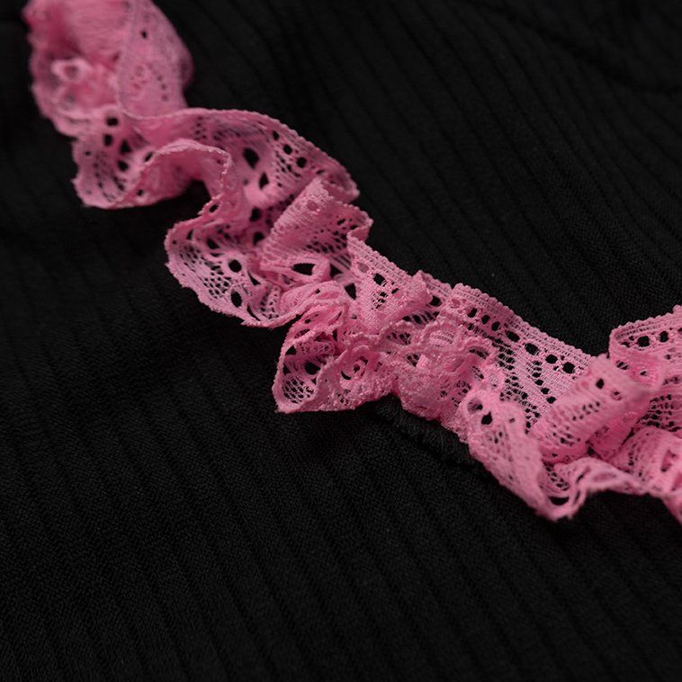  Quần Ngắn Ôm Body Ren Hồng Lace Shorts Madmind - Màu Đen 