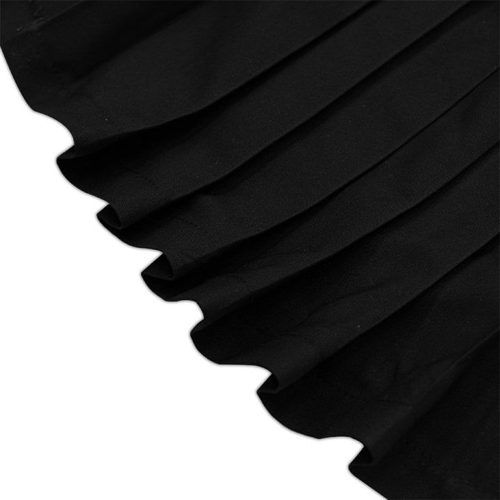  Chân Váy Kaki Xếp Ly Pleated Mini Skirt Cao Cấp  - Màu Đen 