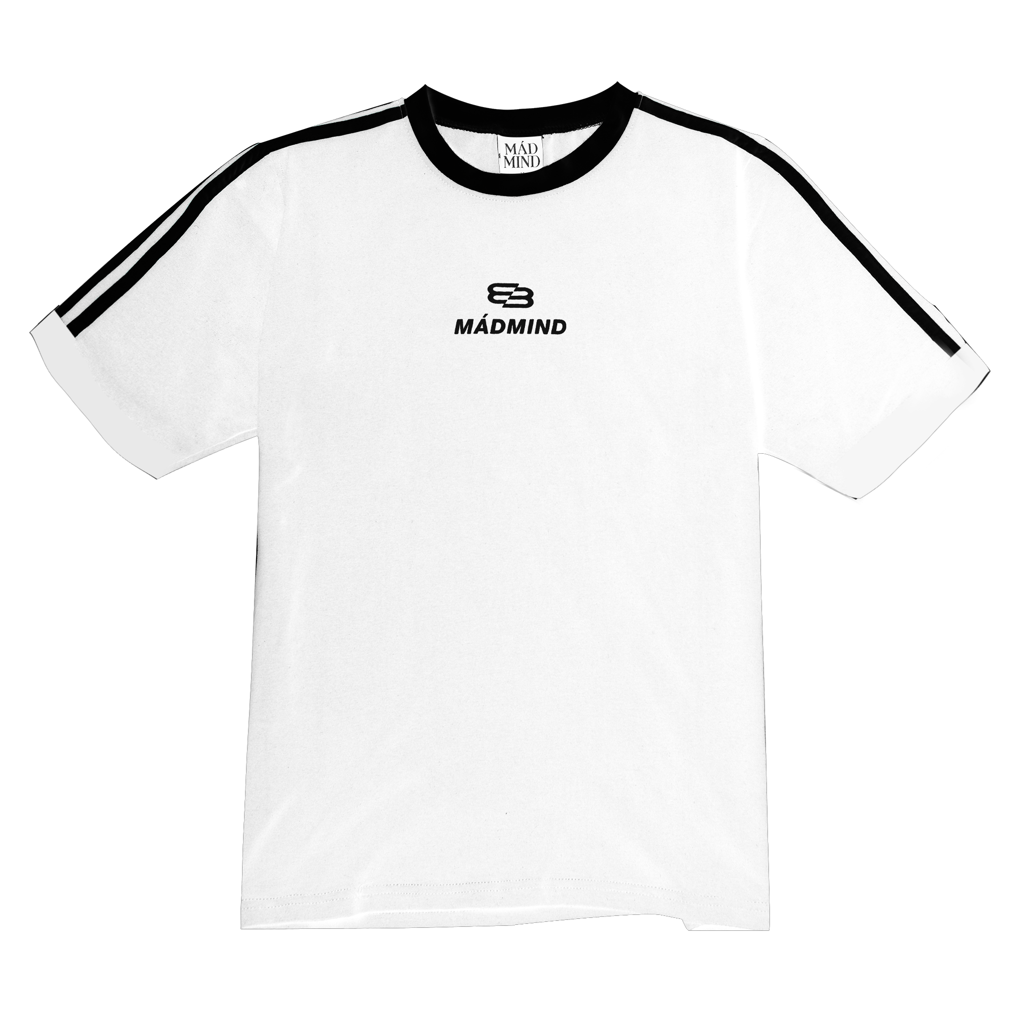  Áo Thun Form Boxy MM Era Madmind - Phối 2 Sọc Tay Ngắn, Premium Cotton Màu Trắng 