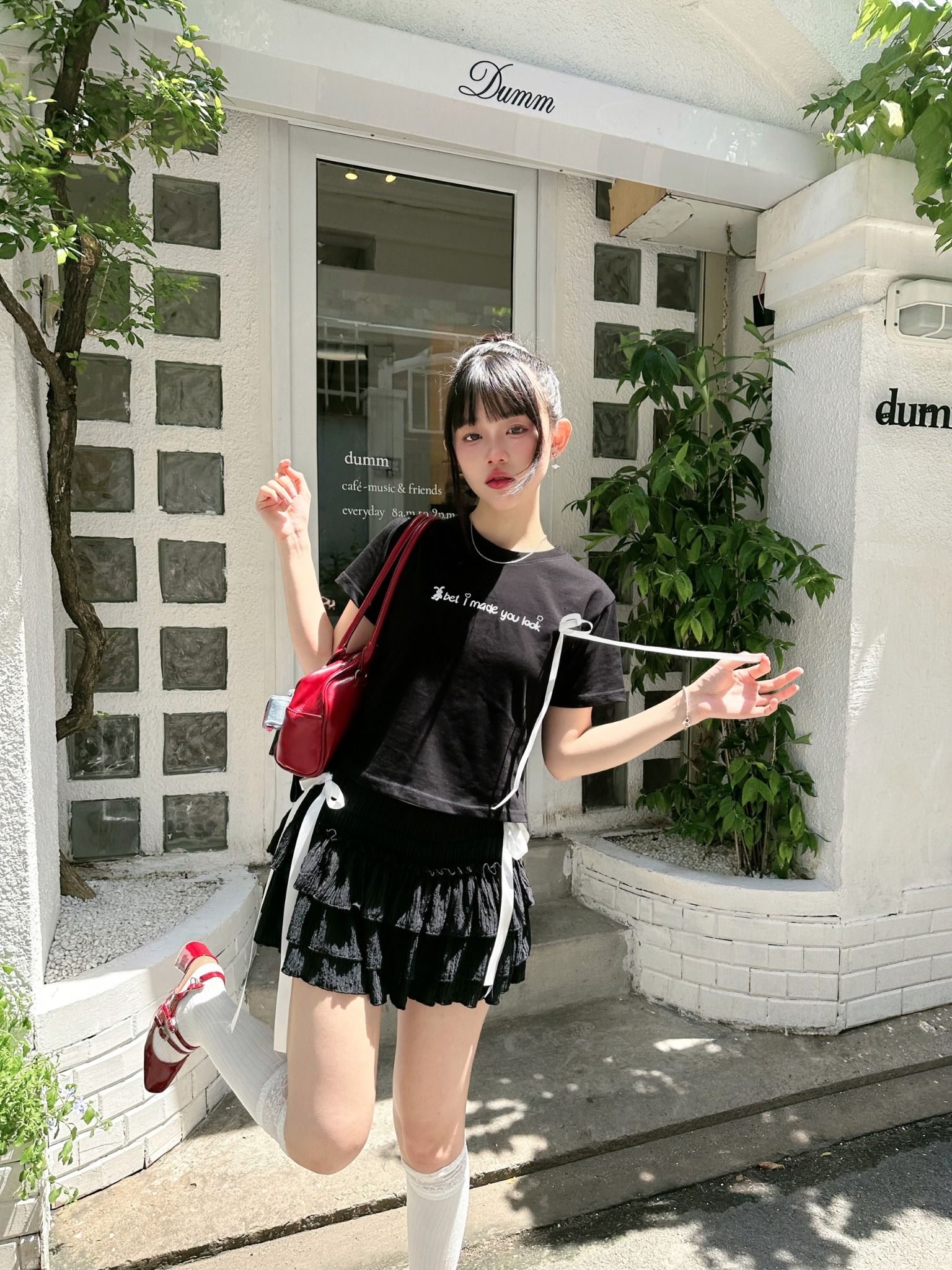  Váy Ngắn Xòe Tầng Có Quần Bảo Hộ Bowie Coquette Mini Skirt - Màu Đen 