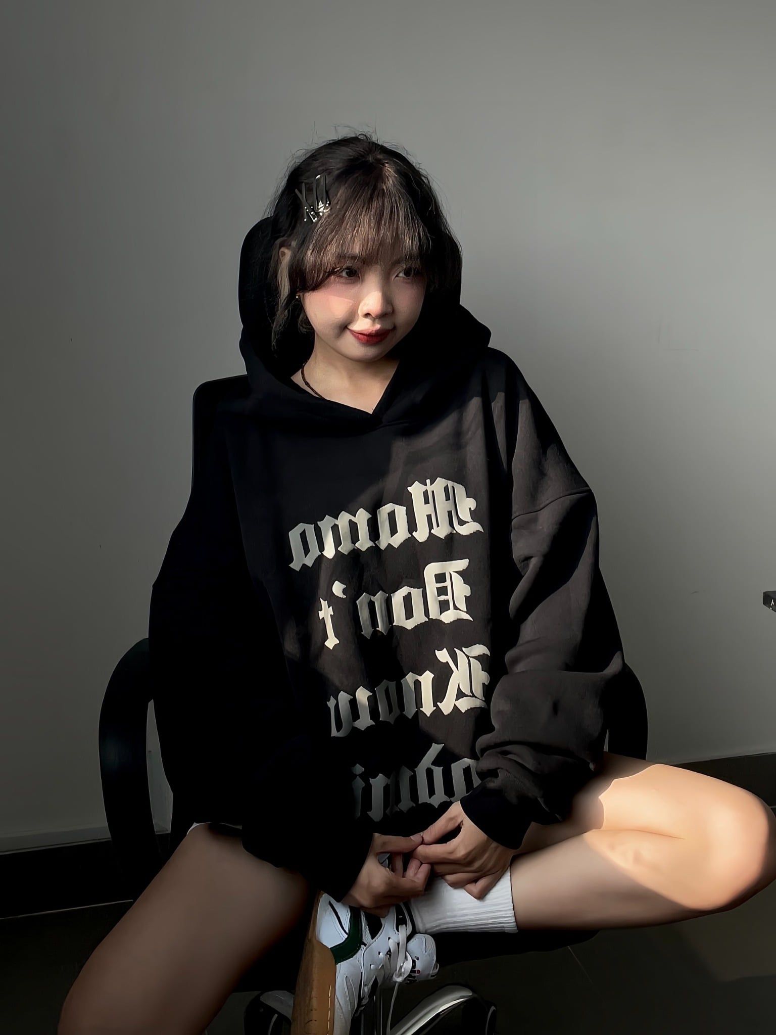  Áo Hoodie Tay Dài In Nổi, Nỉ Bông Mama Hoodie - Màu Đen 