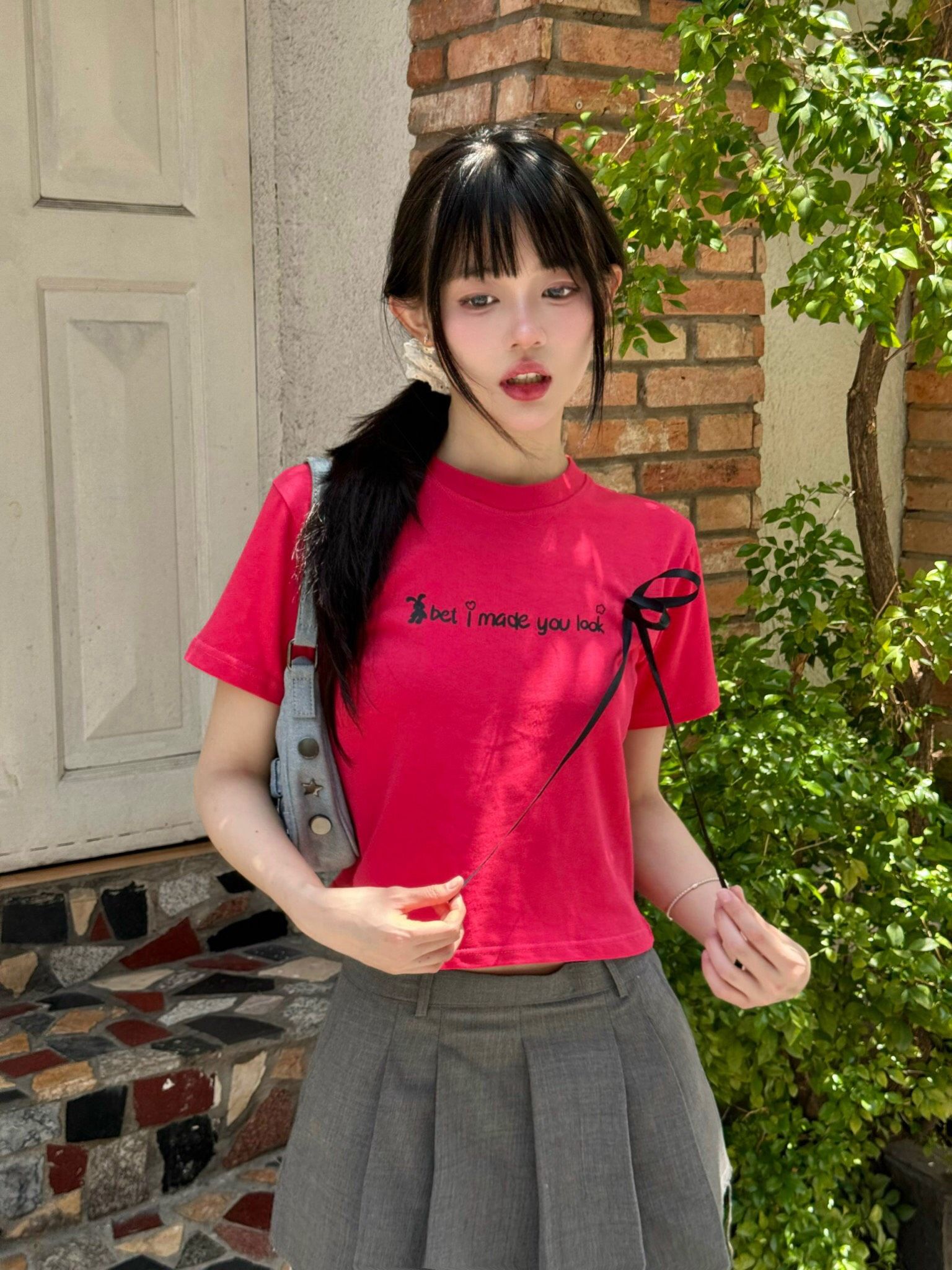  Áo Thun Phối Thắt Nơ Your Gift Madmind - Màu Hồng 