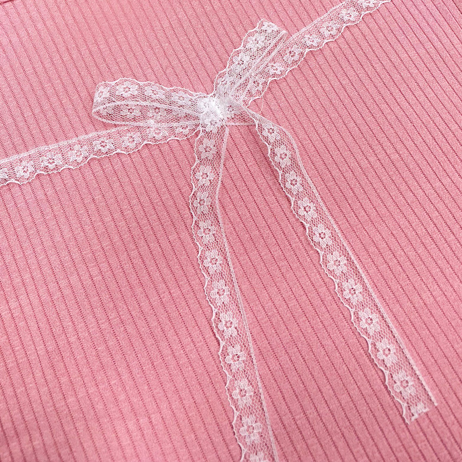  Áo Hai Dây Nữ Đính Nơ Bowie Top MADMIND - Màu Hồng 