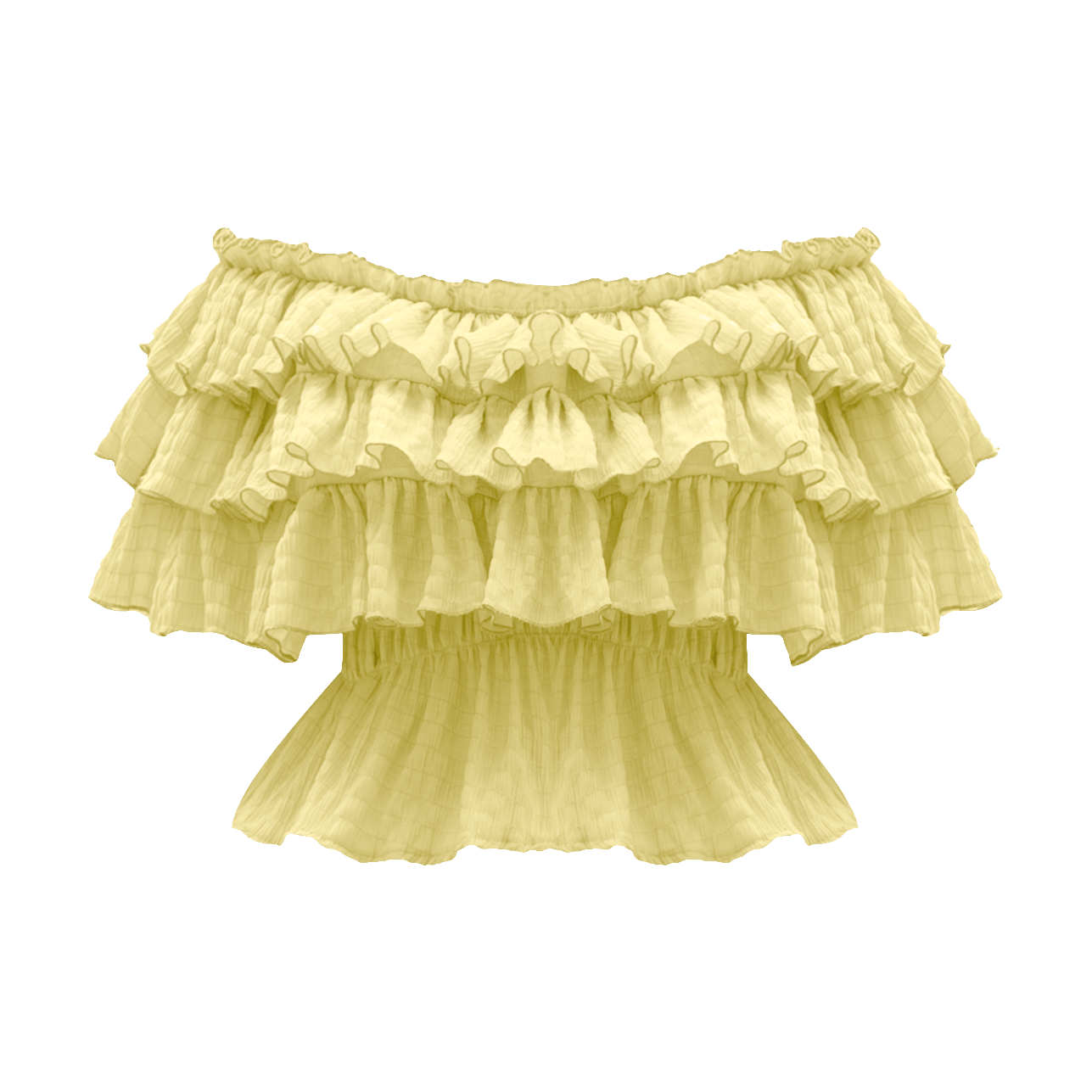  [ MẶC 4 KIỂU ] Áo Nữ Trễ Vai PUDDING MADMIND - Màu Vàng Nhạt 