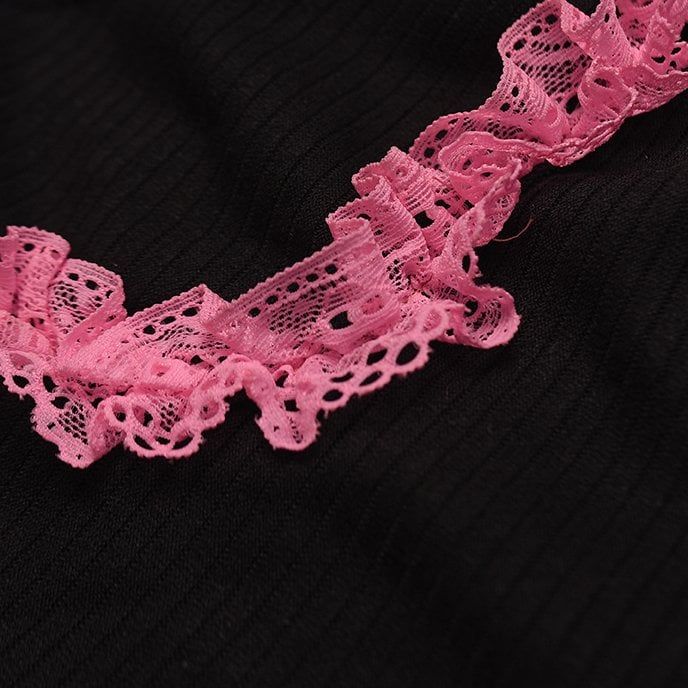  Quần Ngắn Ôm Body Ren Hồng Lace Shorts Madmind - Màu Đen 