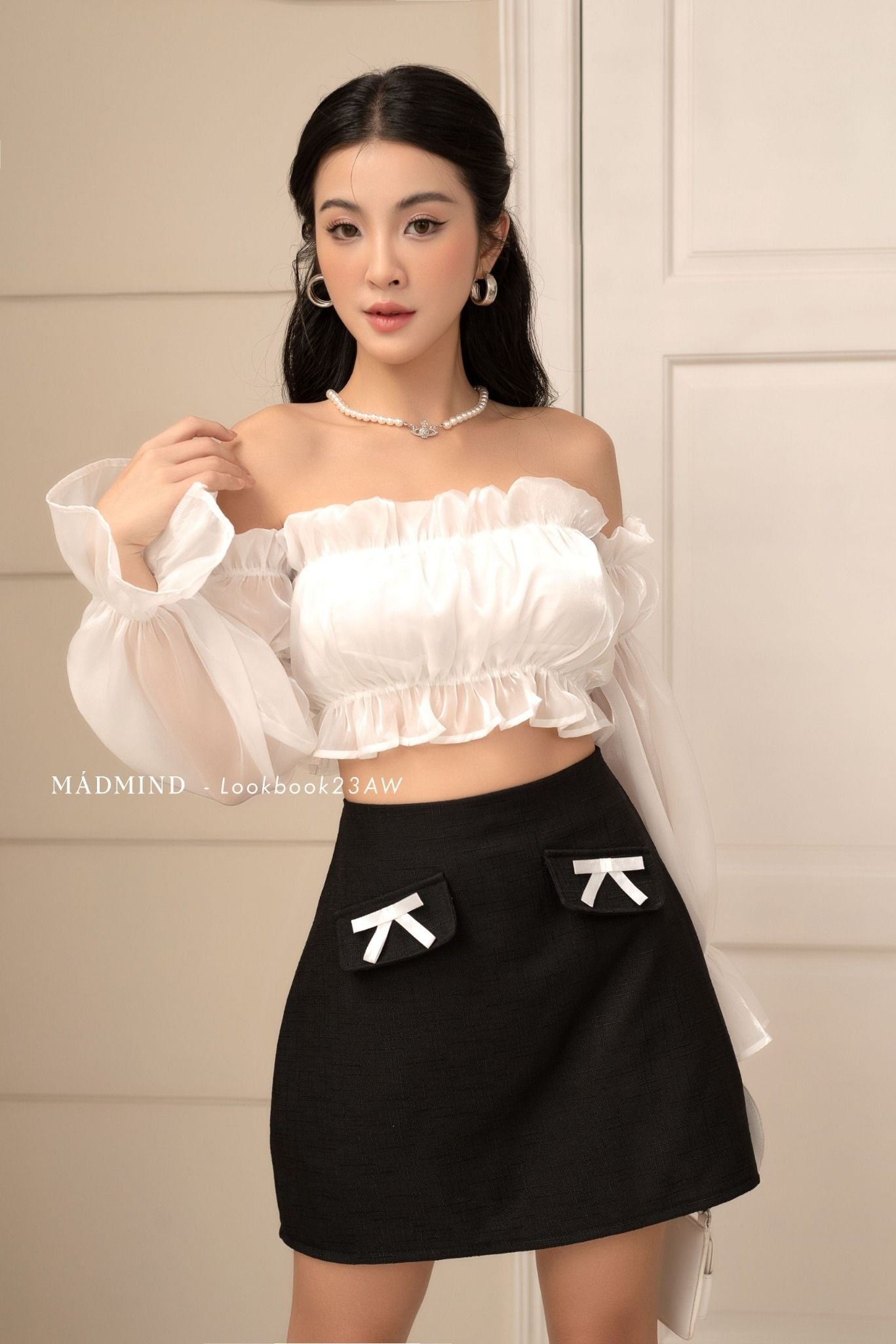  COMBO SORA Trắng - Áo Sohy + Váy Rachi 