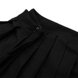  Chân Váy Kaki Xếp Ly Pleated Mini Skirt Cao Cấp  - Màu Đen 