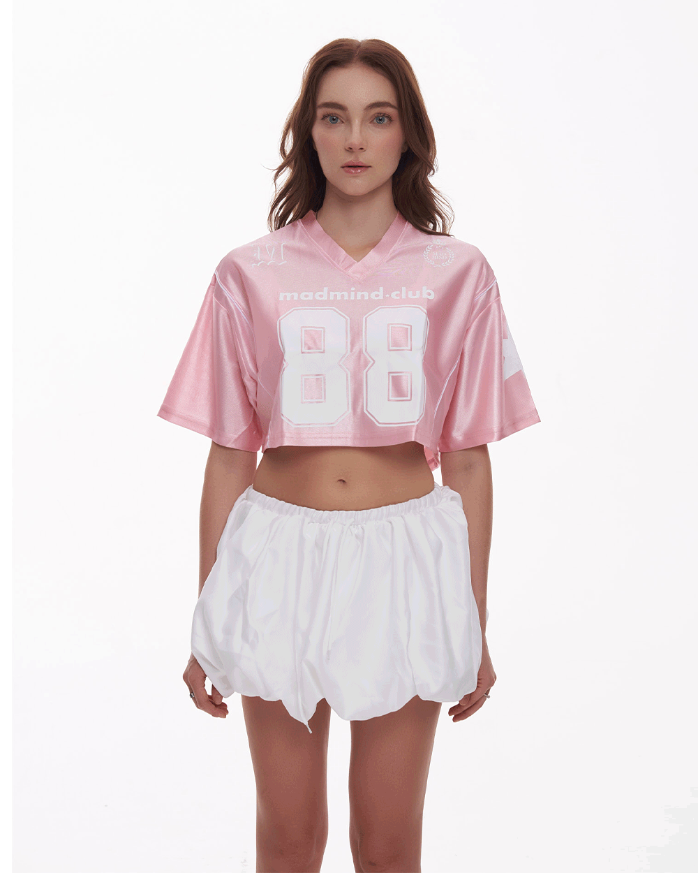 Áo Thun CropTop Jersey 88 MadMind - Màu Hồng 