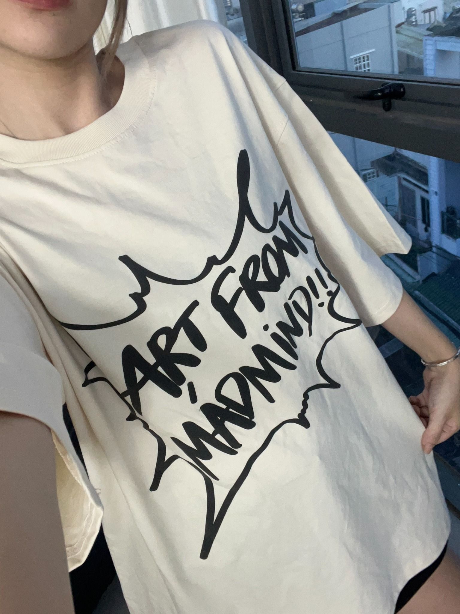  Áo Thun Ngắn Tay In Hình Art Tshirt Madmind 100% Premium Cotton - Màu Be 