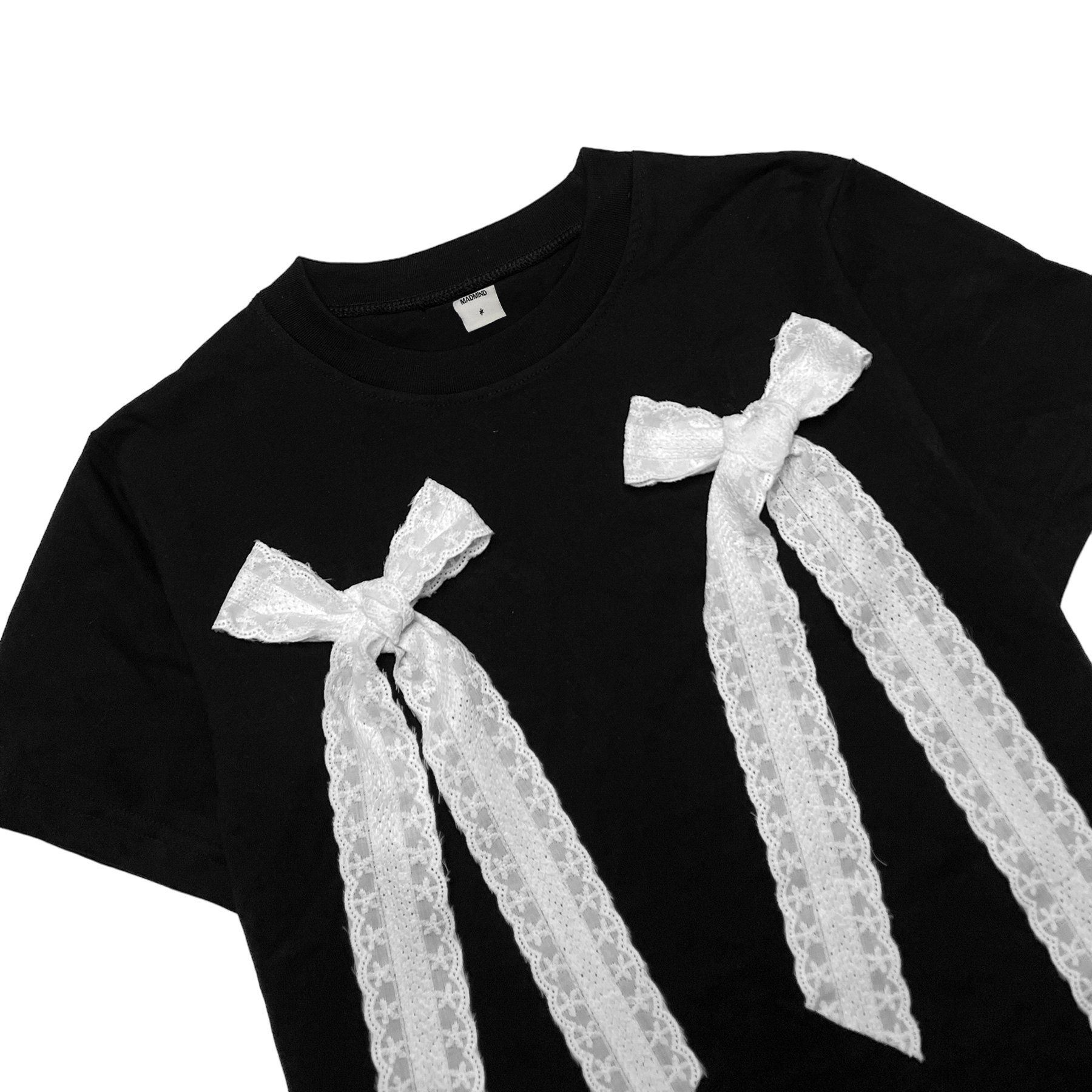  Áo Thun Form Baby Phối Nơ Double Cute Madmind - Màu Đen 