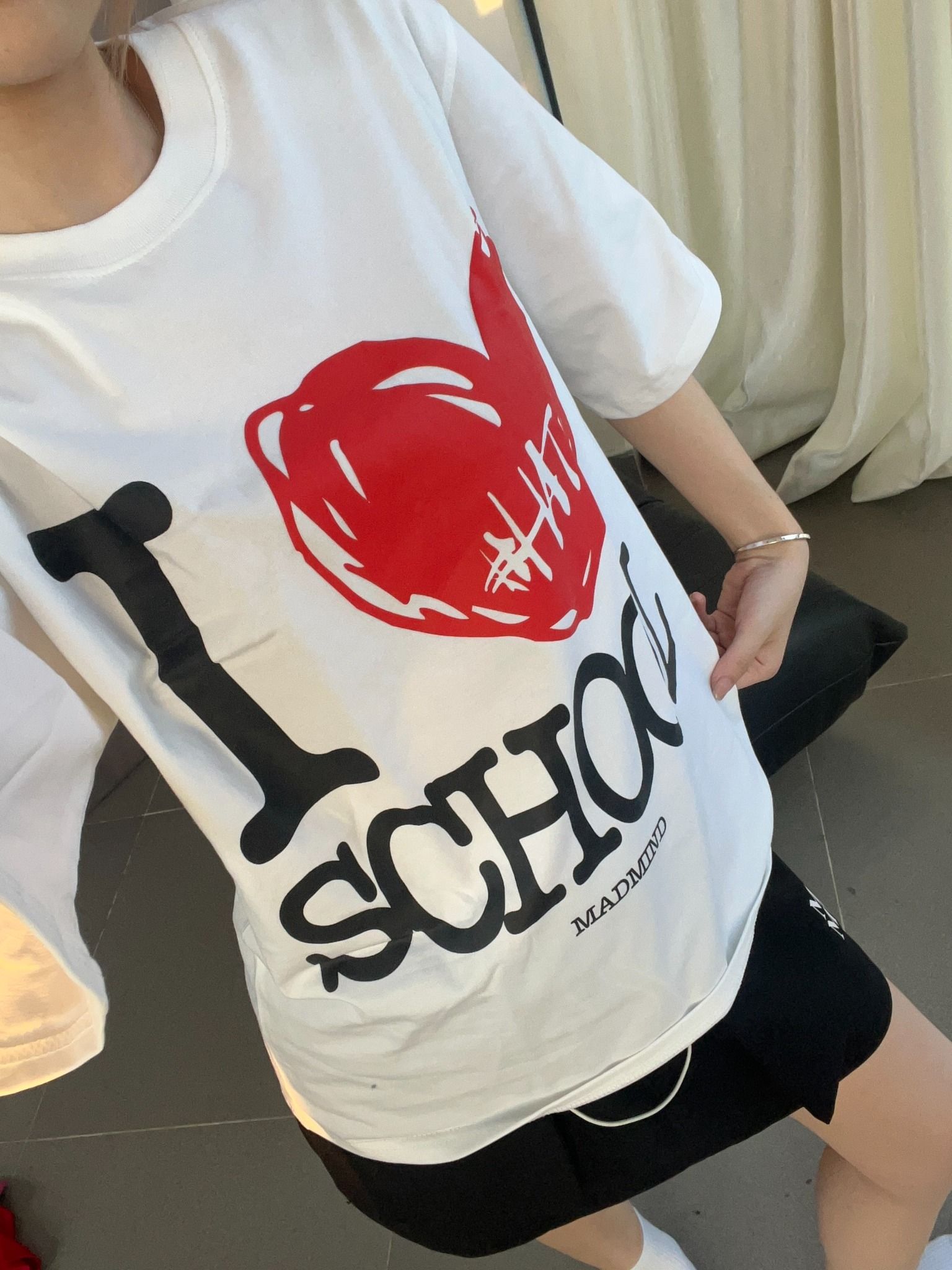  Áo Thun Ngắn Tay In Hình School Tshirt Madmind 100% Premium Cotton - Màu Trắng 