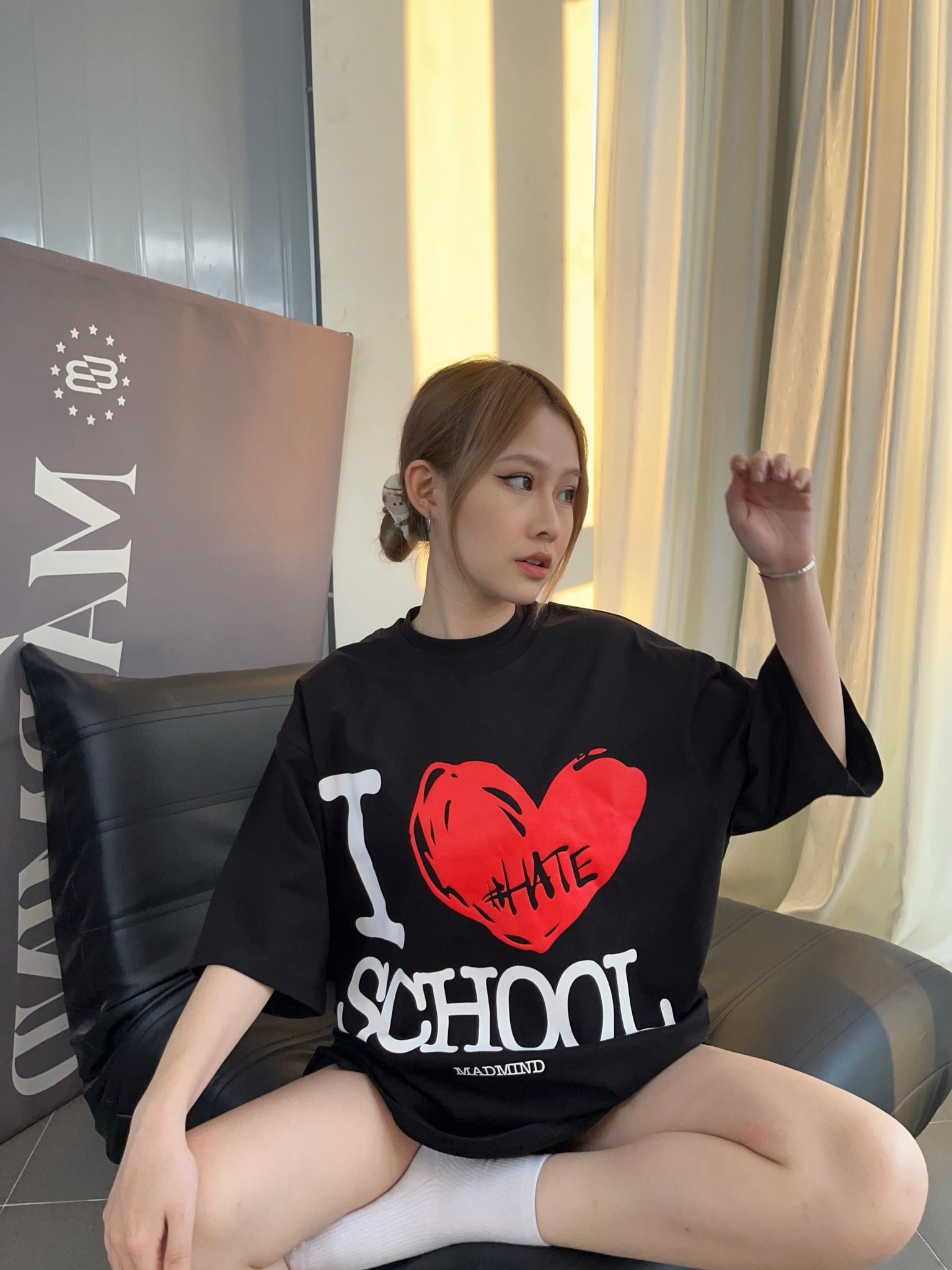  Áo Thun Ngắn Tay In Hình School Tshirt Madmind 100% Premium Cotton - Màu Đen 