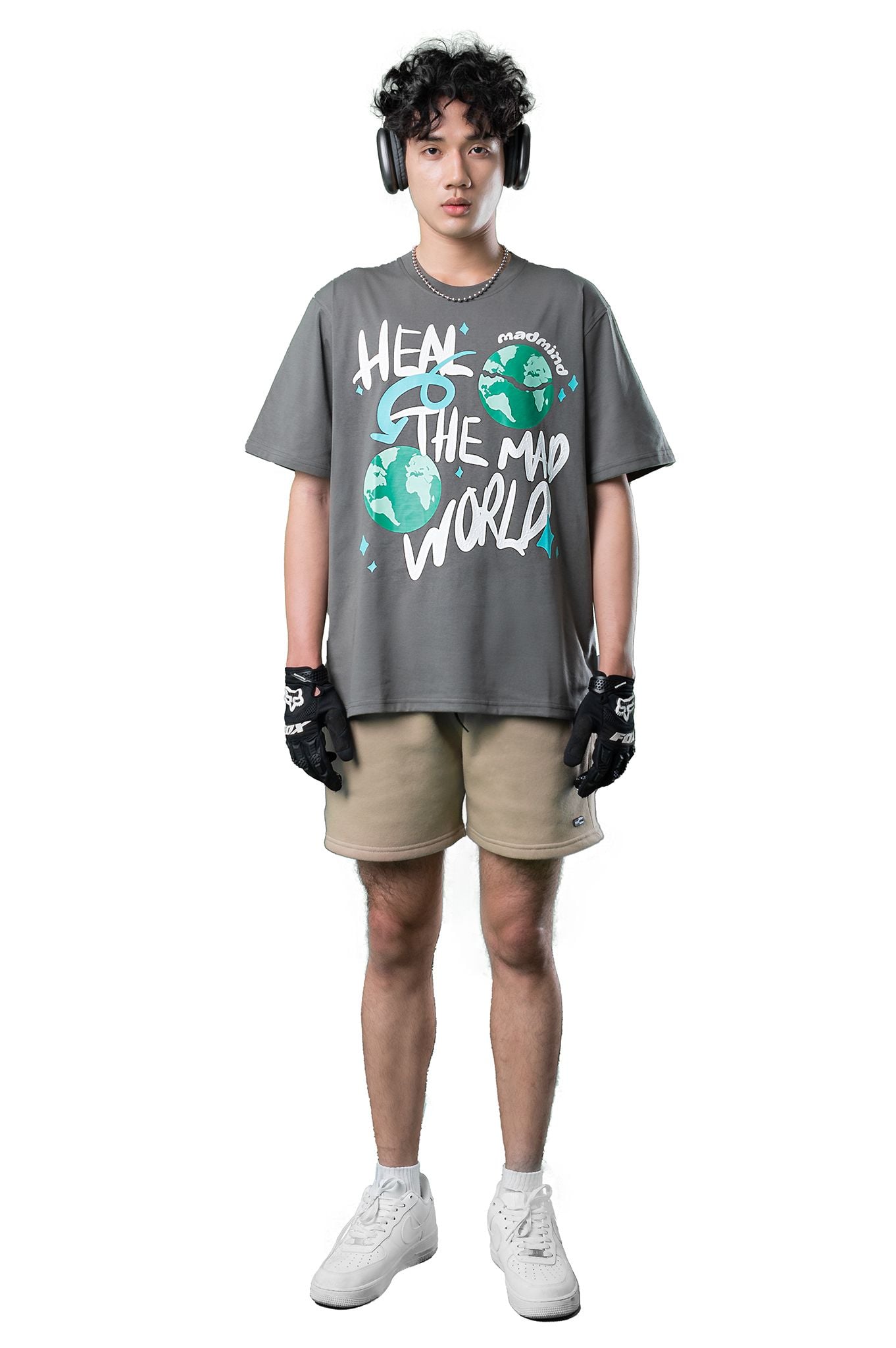  Quần Ngắn Premium Logo Madmind Nỉ Bông Màu Cacao 