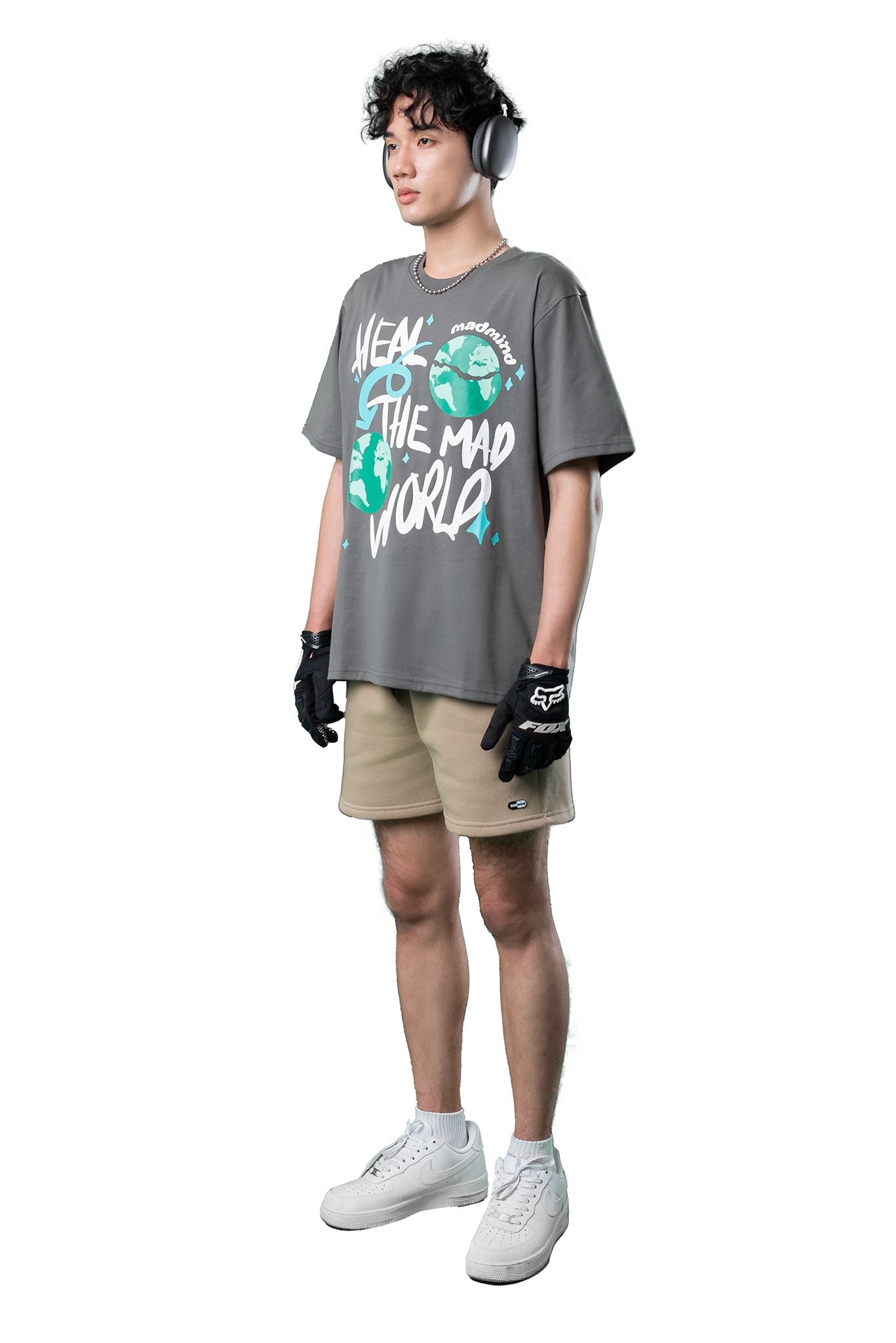  Quần Ngắn Premium Logo Madmind Nỉ Bông Màu Cacao 