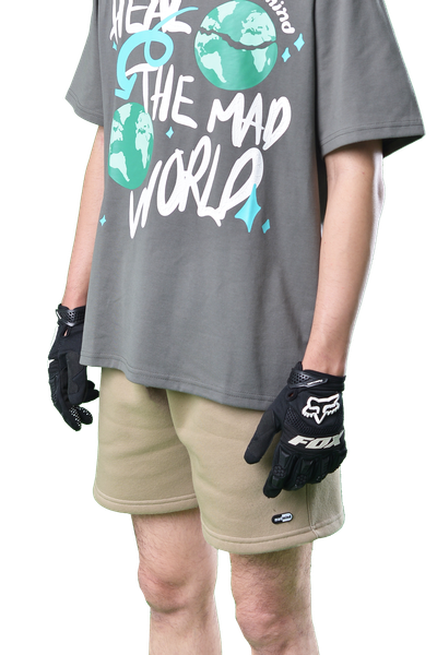  Quần Ngắn Premium Logo Madmind Nỉ Bông Màu Cacao 