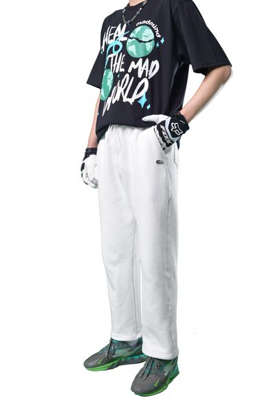  Quần Dài Premium Logo Madmind Nỉ Bông Màu Trắng 