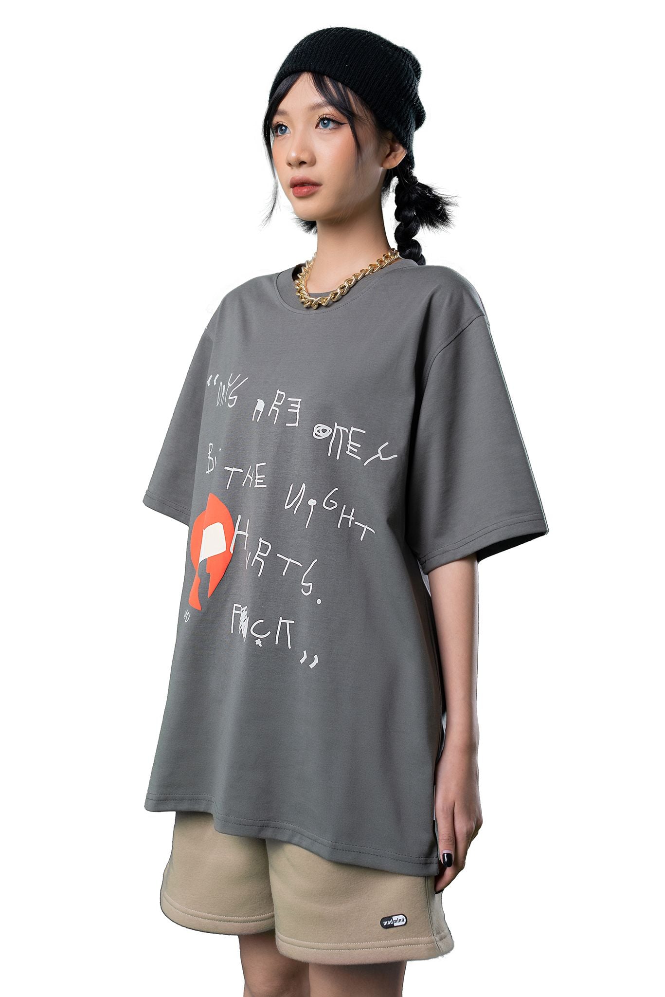  Quần Ngắn Premium Logo Madmind Nỉ Bông Màu Cacao 