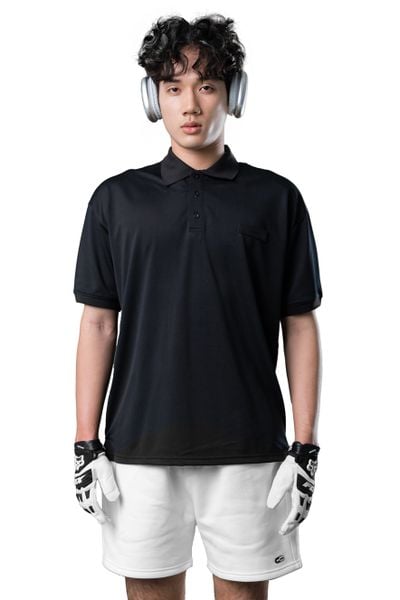 Áo Polo Fresh Madmind Màu Đen, Vải Cá Sấu 