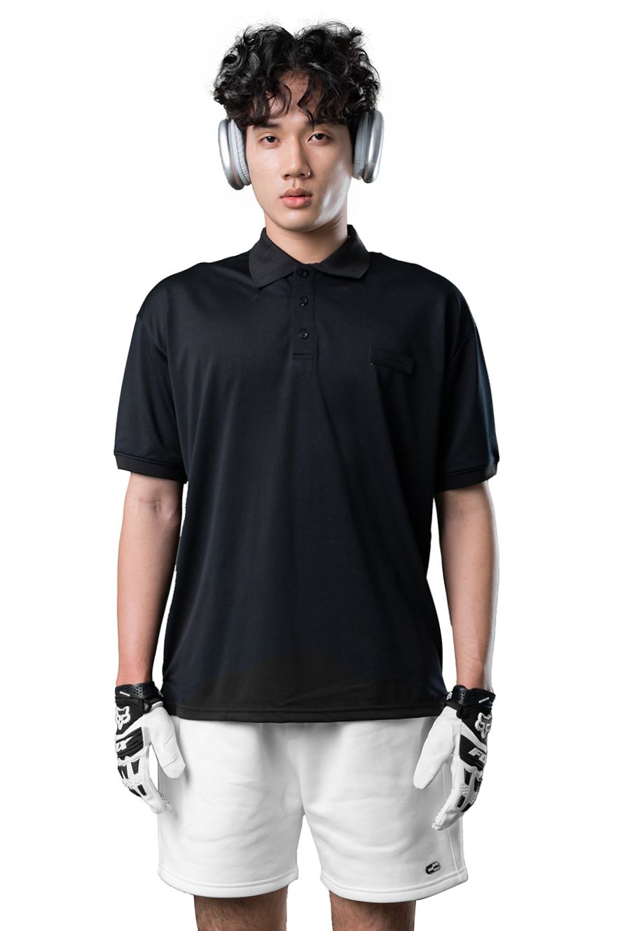  Áo Polo Fresh Madmind Màu Đen, Vải Cá Sấu 